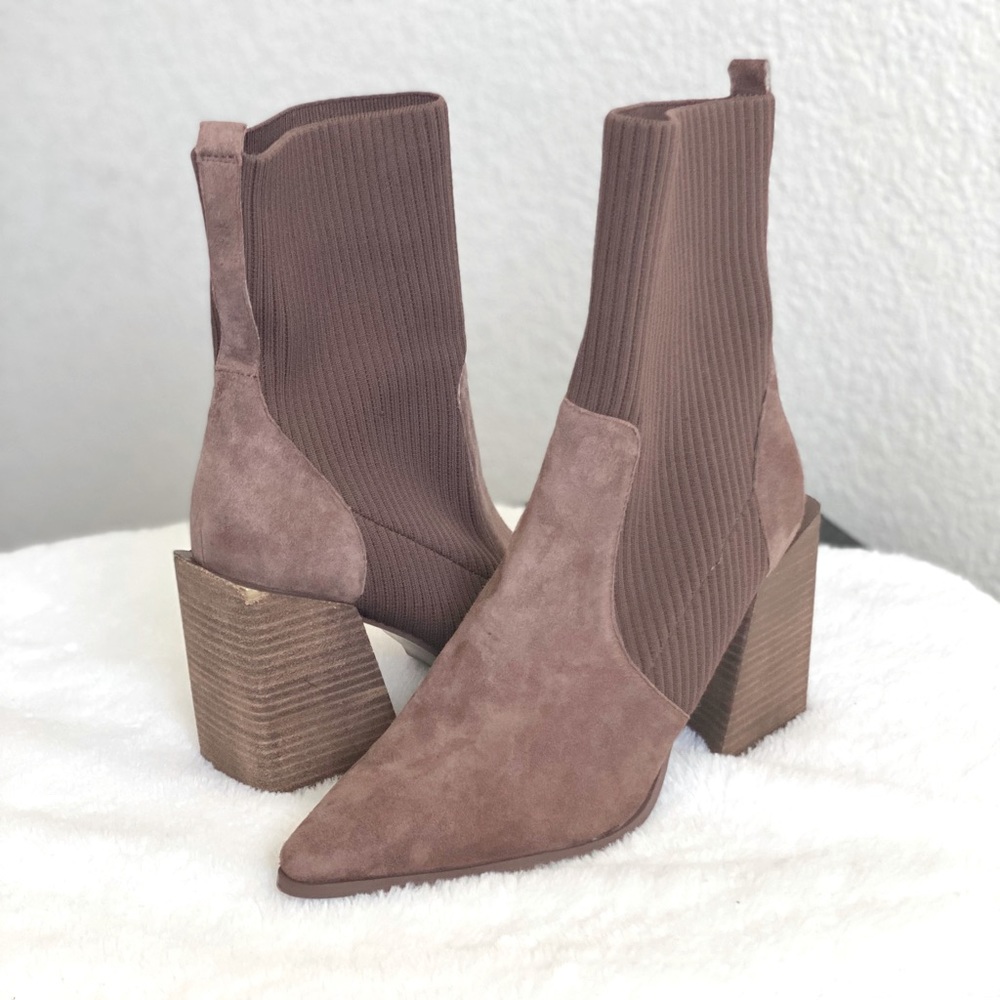 Steve Madden Sock Boot Taupe, never worn, size 9.5.
